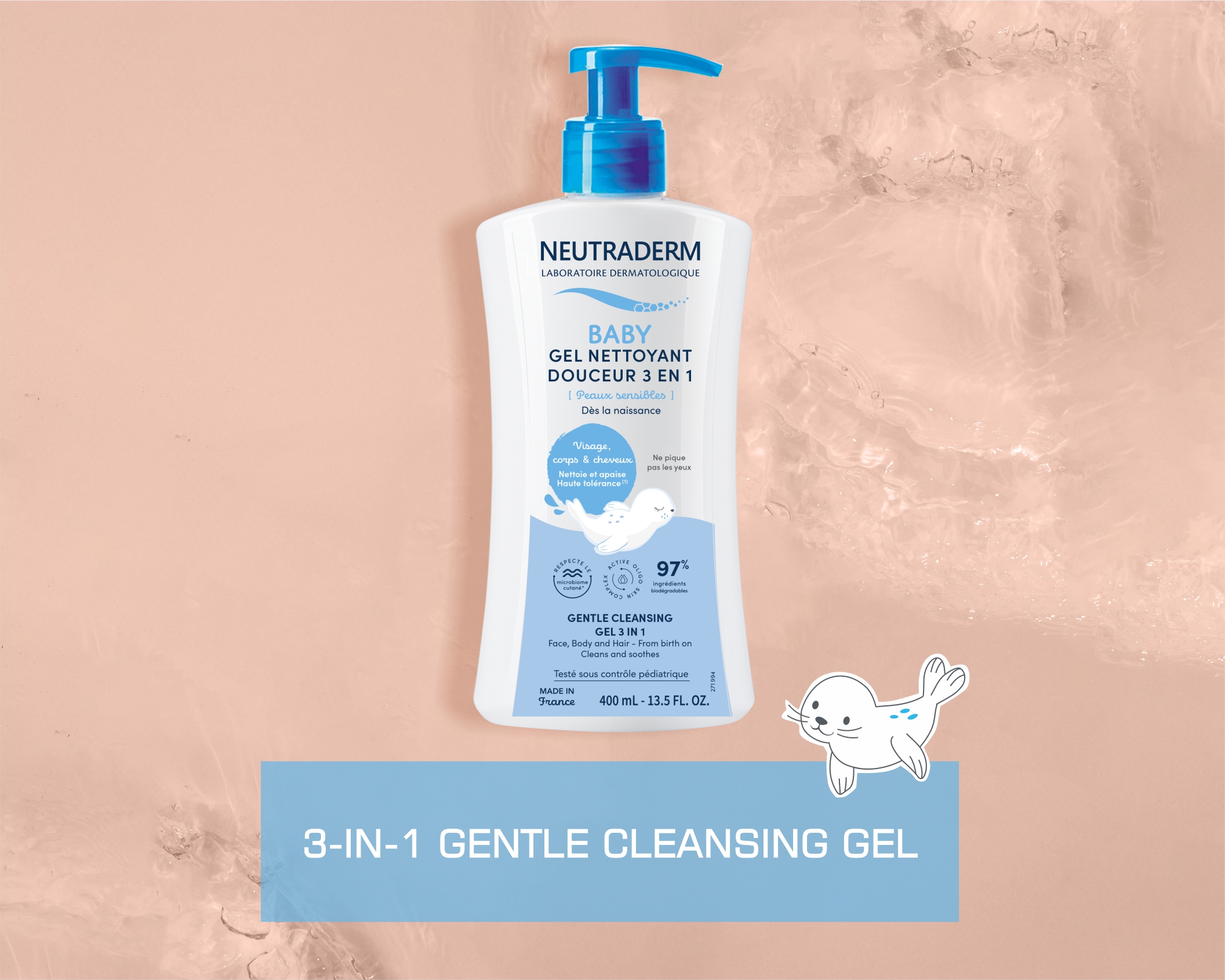 NEUTRADERM BABY - 3-IN-1 GENTLE CLEANSING GEL